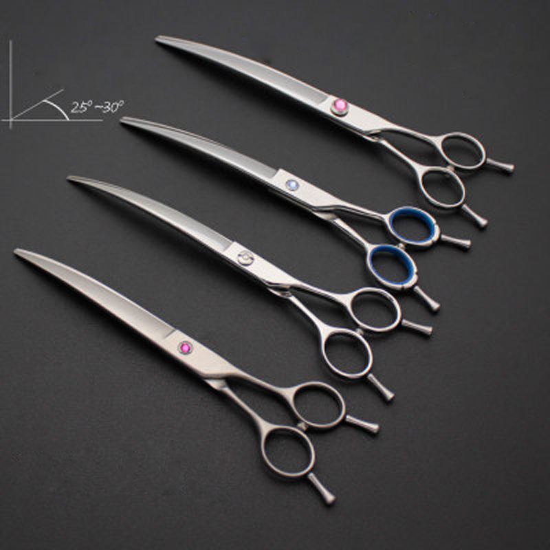 7.5/8 Inch Pet Grooming Curved Scissors 440C Stainless Steel Pet Shear 