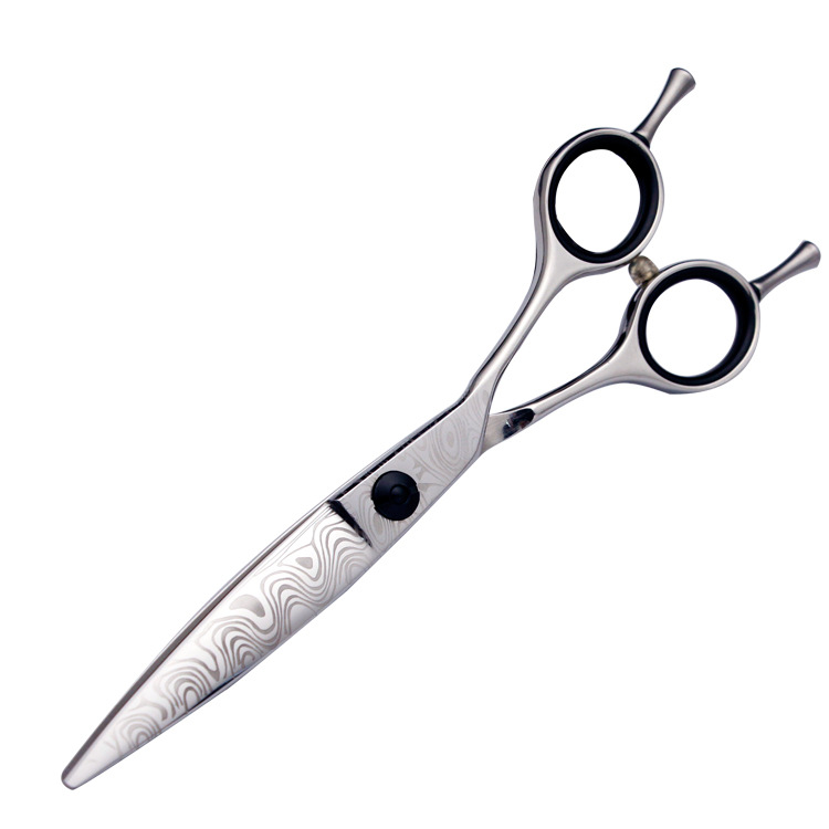 6 inch Narrow Blade Scissors Damascus Texture Hair Scissors 440C Professional Barber Scissors
